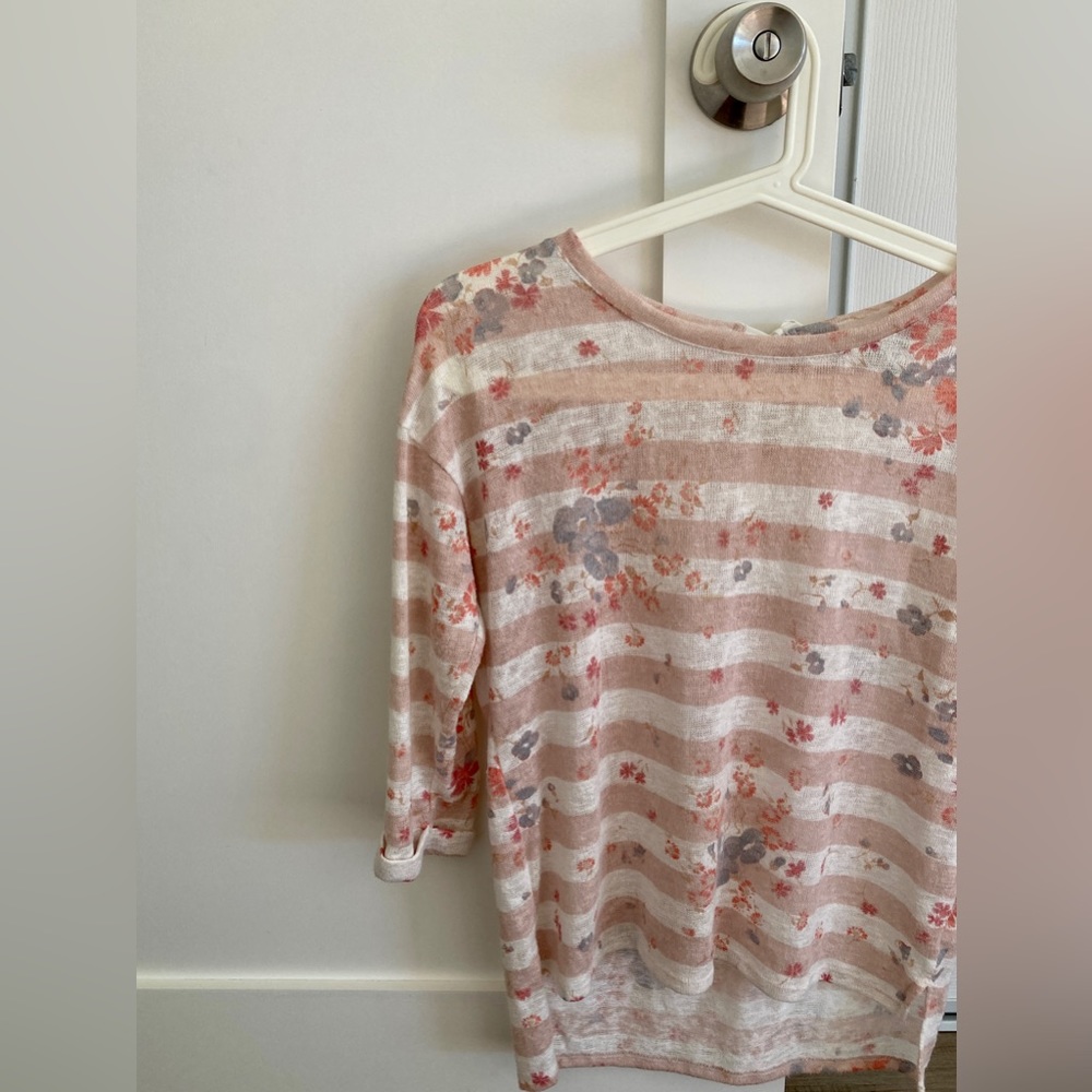 Lauren Conrad High-low Sheer Blouse w Tie Back